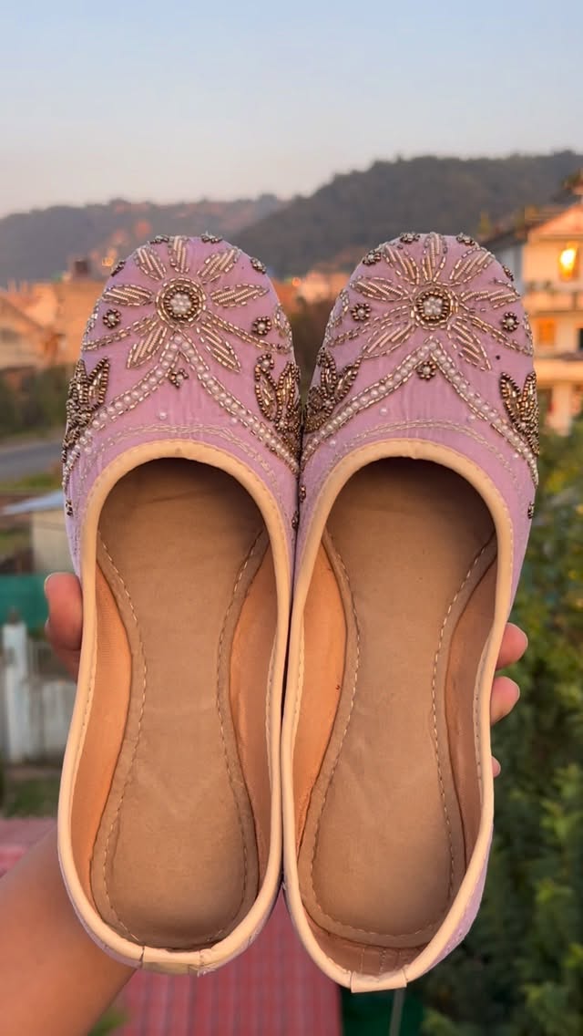 Purple Beaded Jutti limited stock