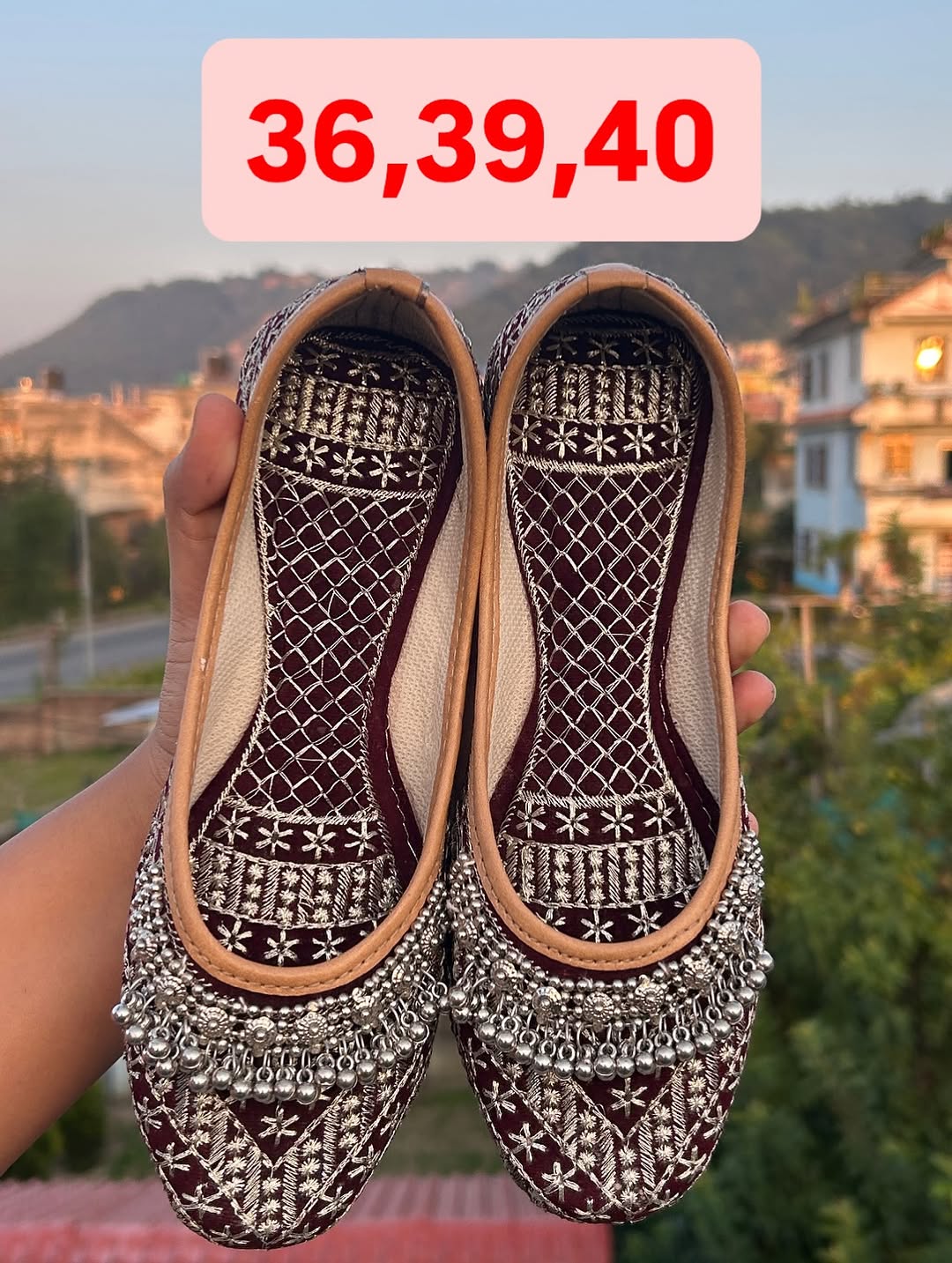 Silver Ghungroo Payal Jutti with dangling bells